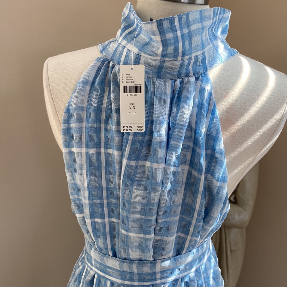 Antropologie blue gingham midi shirt dress size 2x plus Dorothy - Picture 9 of 15